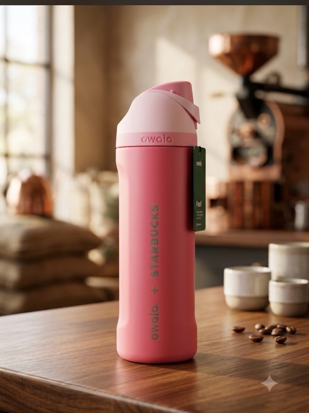 Starbucks x Owala Pink Insulated Water Bottle strawberry collection drop